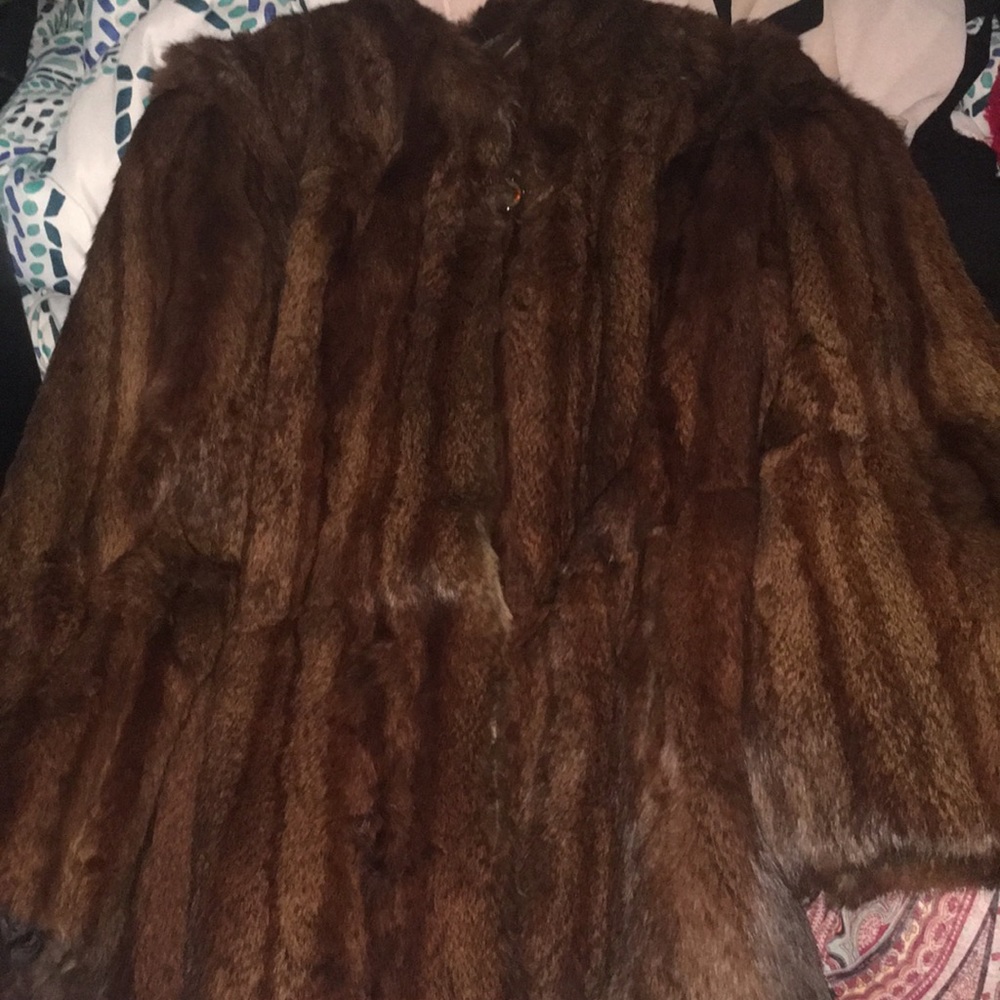 Real brown mink coat